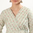 Women's Light Sage Green Floral Embroidered Ethnic Set, Light Green, small image number null