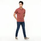 Men's Coral Cotton Polo Neck Polo T-Shirt, Coral, small