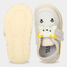 Boys' Beige Velcro Sneakers, गहरा पीला, small