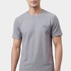 Men's Grey Crew Neck Athleisure T-Shirt, Dark Grey, small