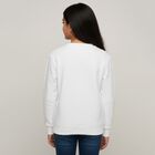 Girls Off White Crew Neck Casual Sweatshirt, Off White, small image number null