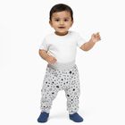 Boys' Light Grey Star Printed Cotton Blend Pyjama, मिश्रित हल्का ग्रे, small image number null