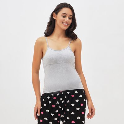Women's Light Heather Grey Scoop Neck Minimalist Slip