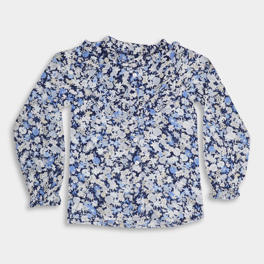 Girls' Blouse , Mid Blue, large image number null