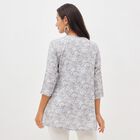 Women's Light Grey Round Neck Floral Printed Kurti, Light Grey, small image number null
