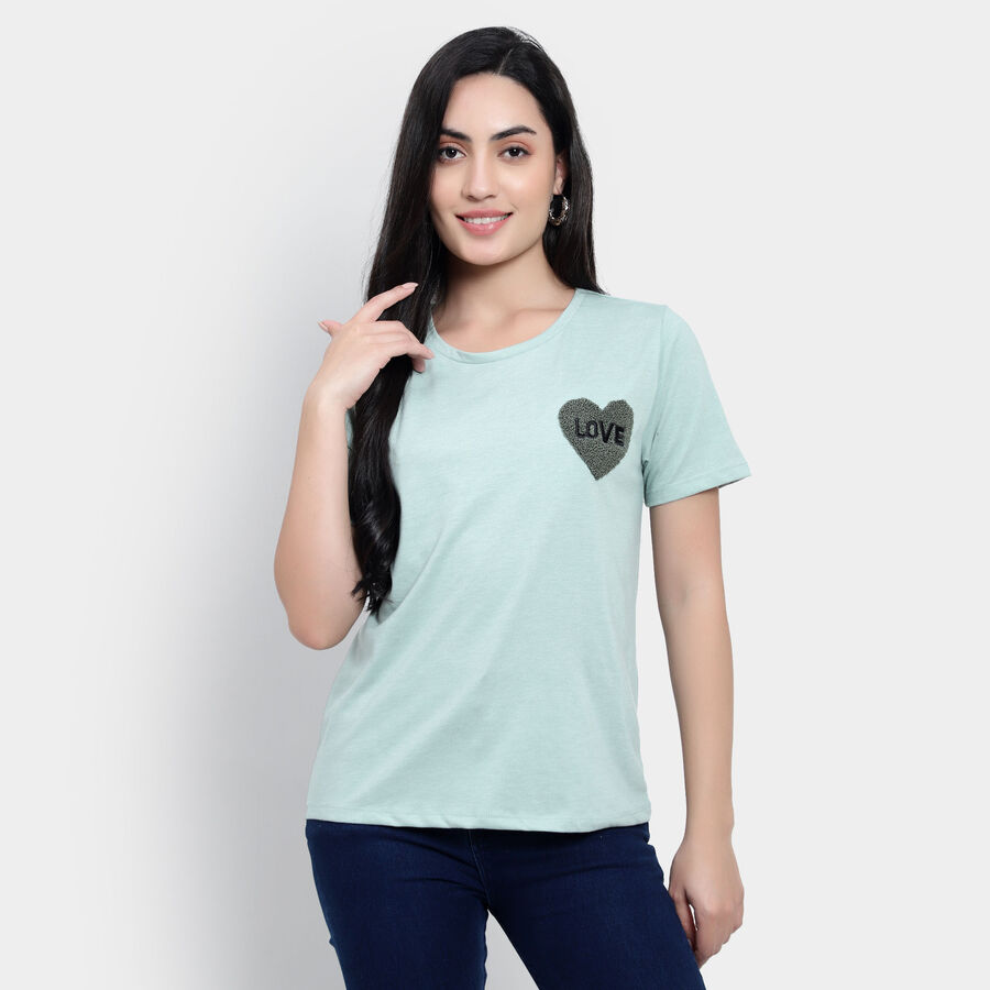 Round Neck T-Shirt, Light Green, large image number null