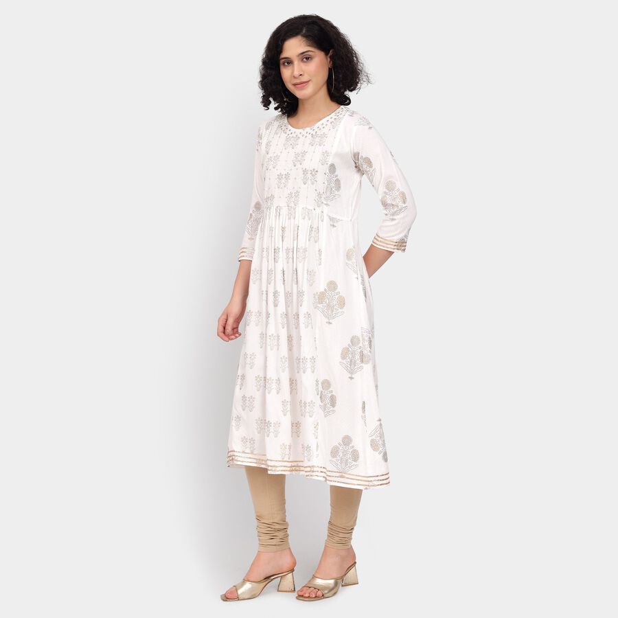Ladies' Kurta Pyjama Set, Off White, large image number null