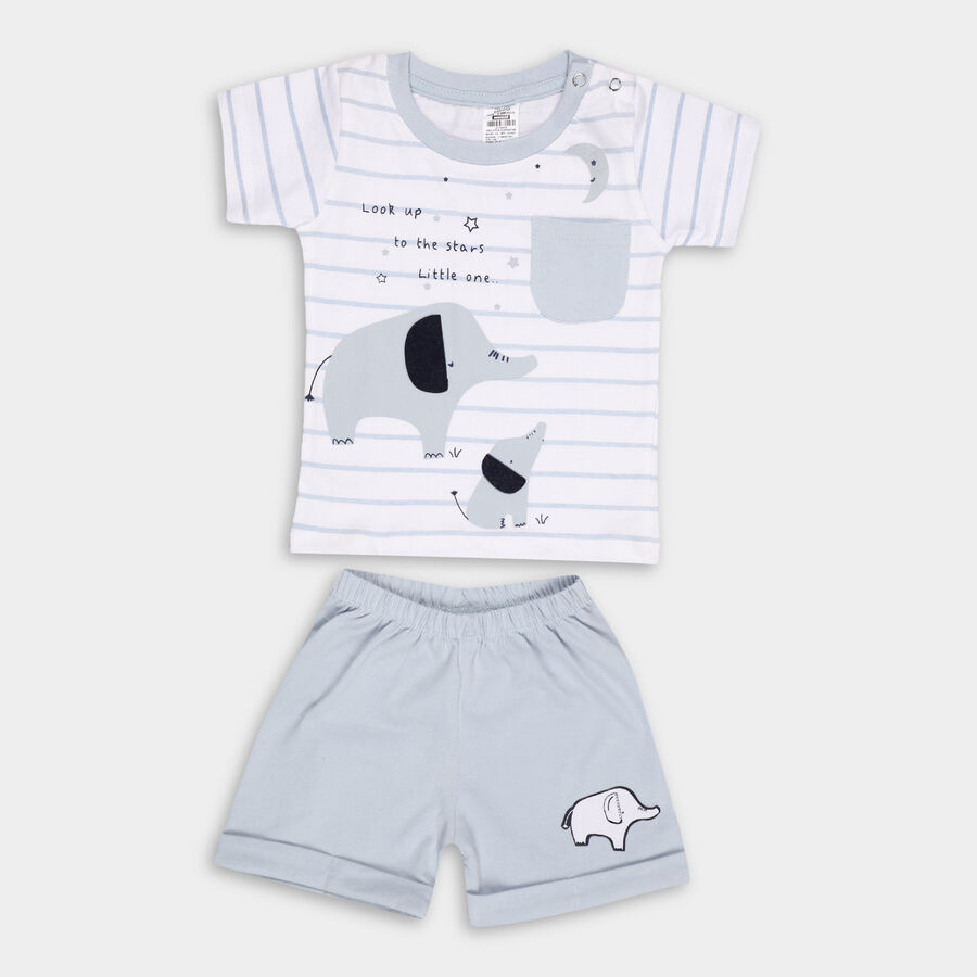 Infant Boy's Cotton Baba Suit, हल्का नीला, large image number null
