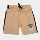 Boys Beige Regular Fit Printed Bermuda Shorts, Beige, small