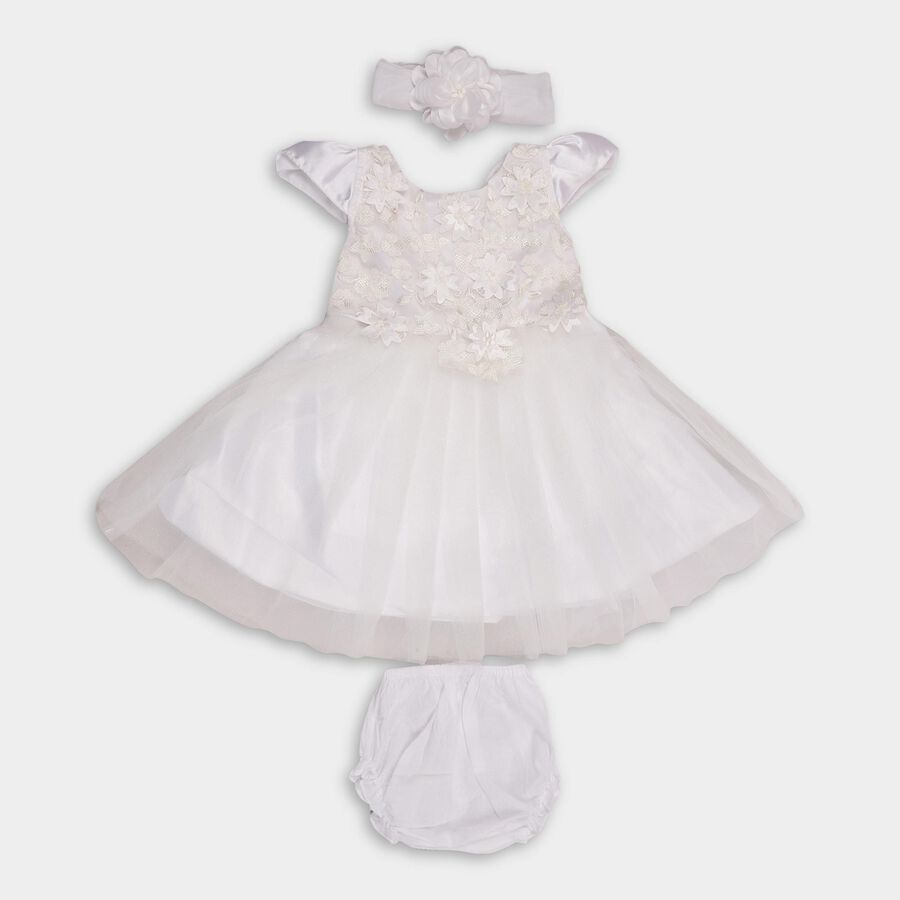 Infant Girls' Frock, सफ़ेद, large image number null