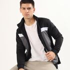 Men's Black and Grey High Neck Casual Sweatshirt, Dark Grey, small image number null