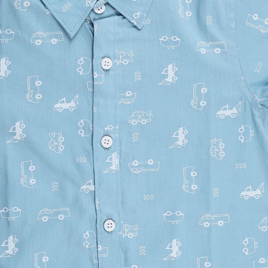 Boys' Casual Shirt, मध्यम नीला, large