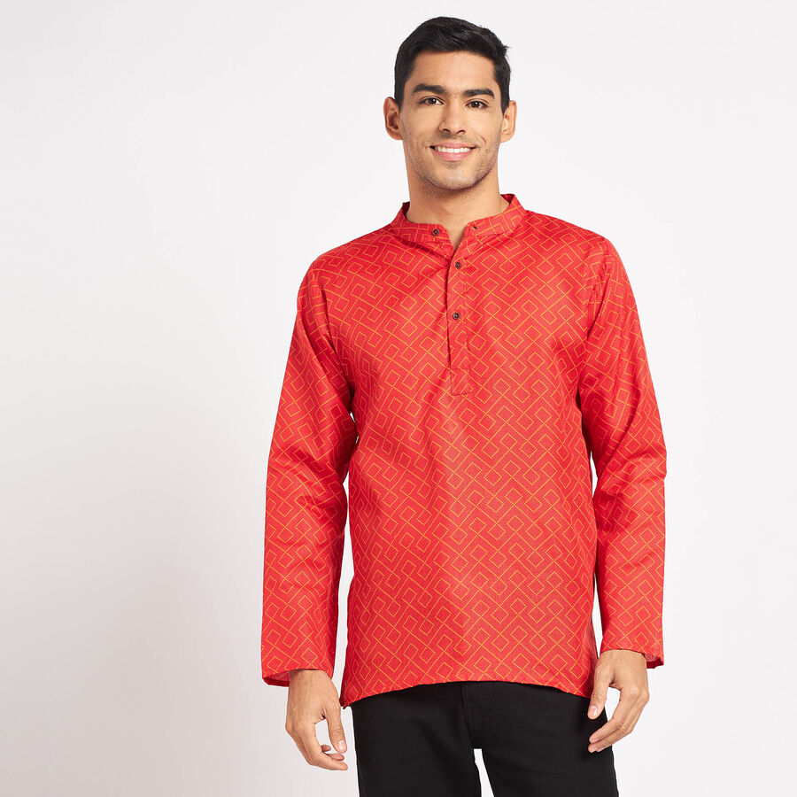 Printed Regular Kurta, Red, large image number null