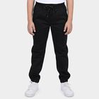 Boys' Black Regular Fit Jogger Trousers, Black, small