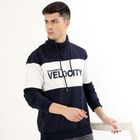 Men's Dark Navy Blue High Neck Casual Sweatshirt, नेवी ब्लू, small image number null