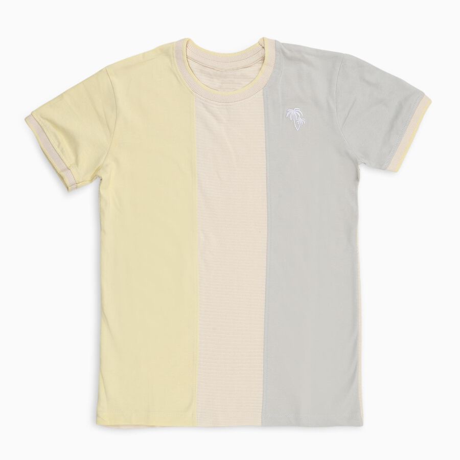 Boys' Half Sleeves T-Shirt, Yellow, large image number null