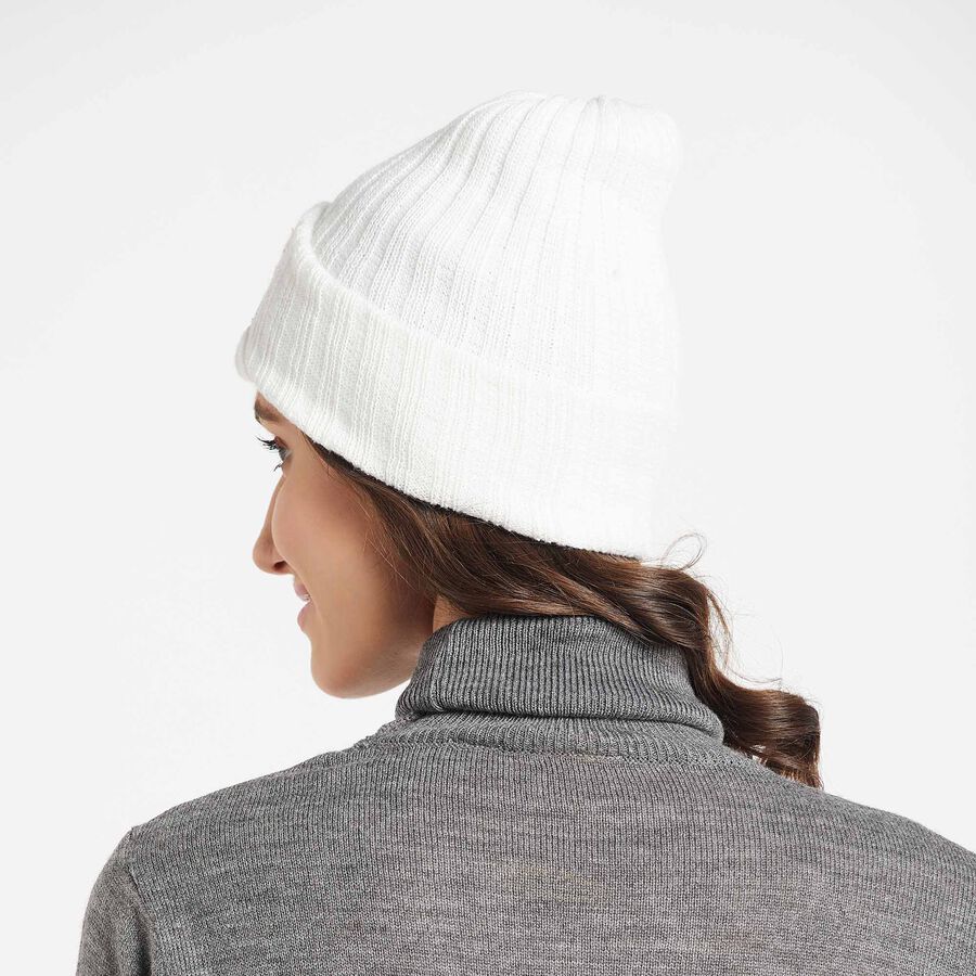 Solid Winter Cap, White, large image number null