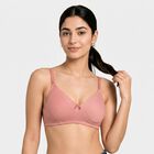 Women's Pink Cotton Blend Regular Bralette Bra, Light Pink, small