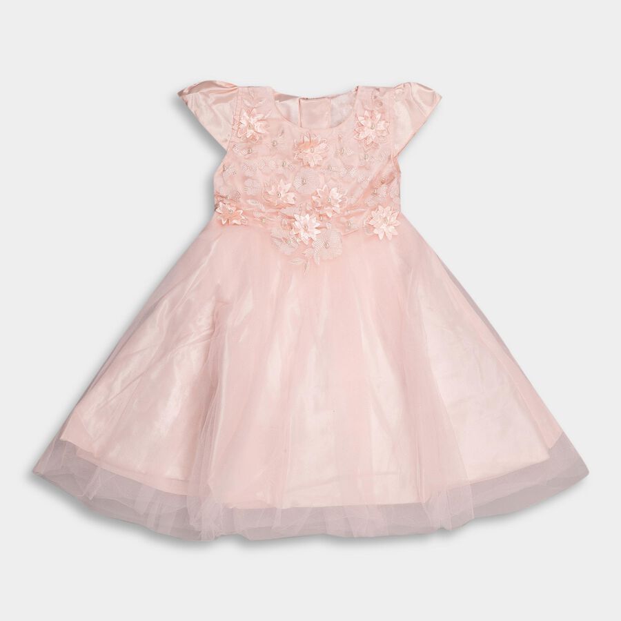 Girls' Frock , पीच, large image number null