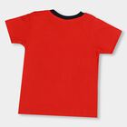 Infants' Bright Cherry Red Cotton Round Neck Casual T-Shirt, Red, small image number null