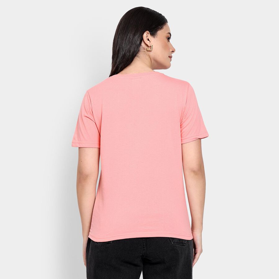 Ladies' Round Neck T-Shirt, Pink, large image number null