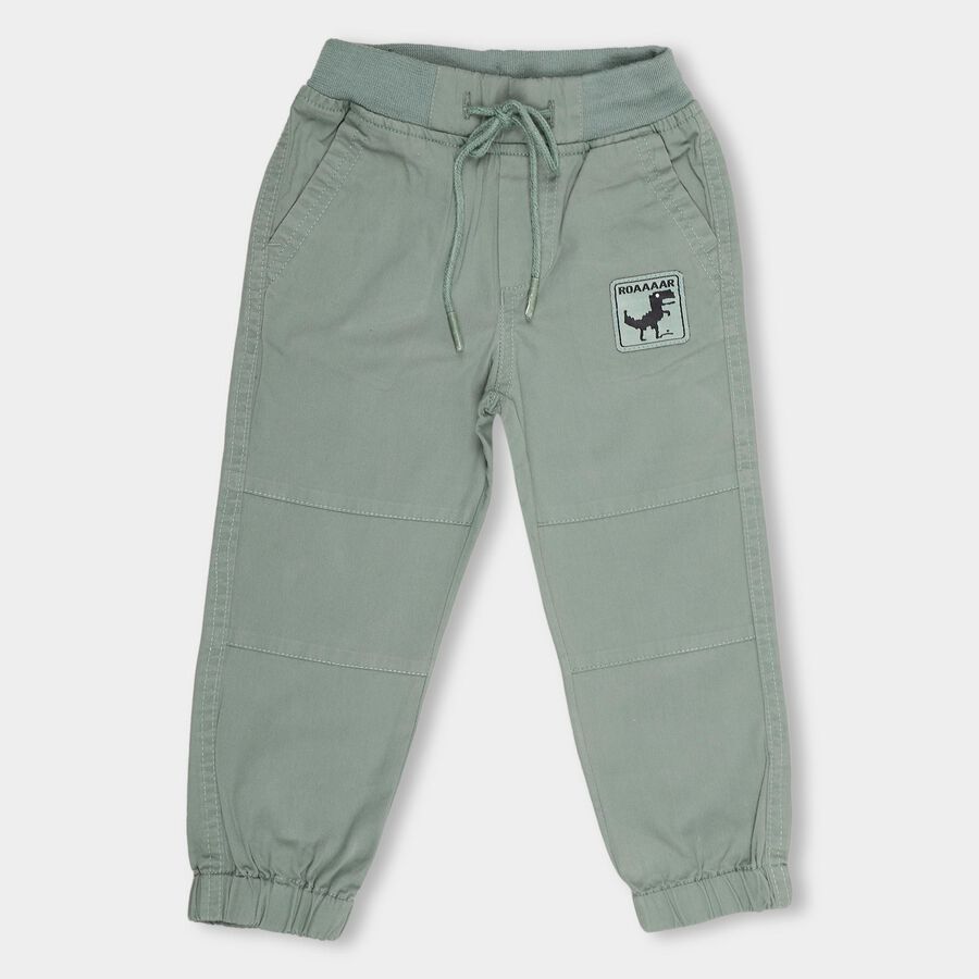 Boys' 100% Cotton Trousers, हल्का हरा, large image number null