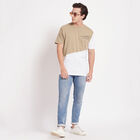 Cotton Round Neck T-Shirt, Beige, small image number null