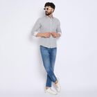 Men's 100% Cotton Casual Shirt , हल्का ग्रे, small