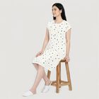 Women's White Round Neck T-Shirt Style Nighty, सफ़ेद, small