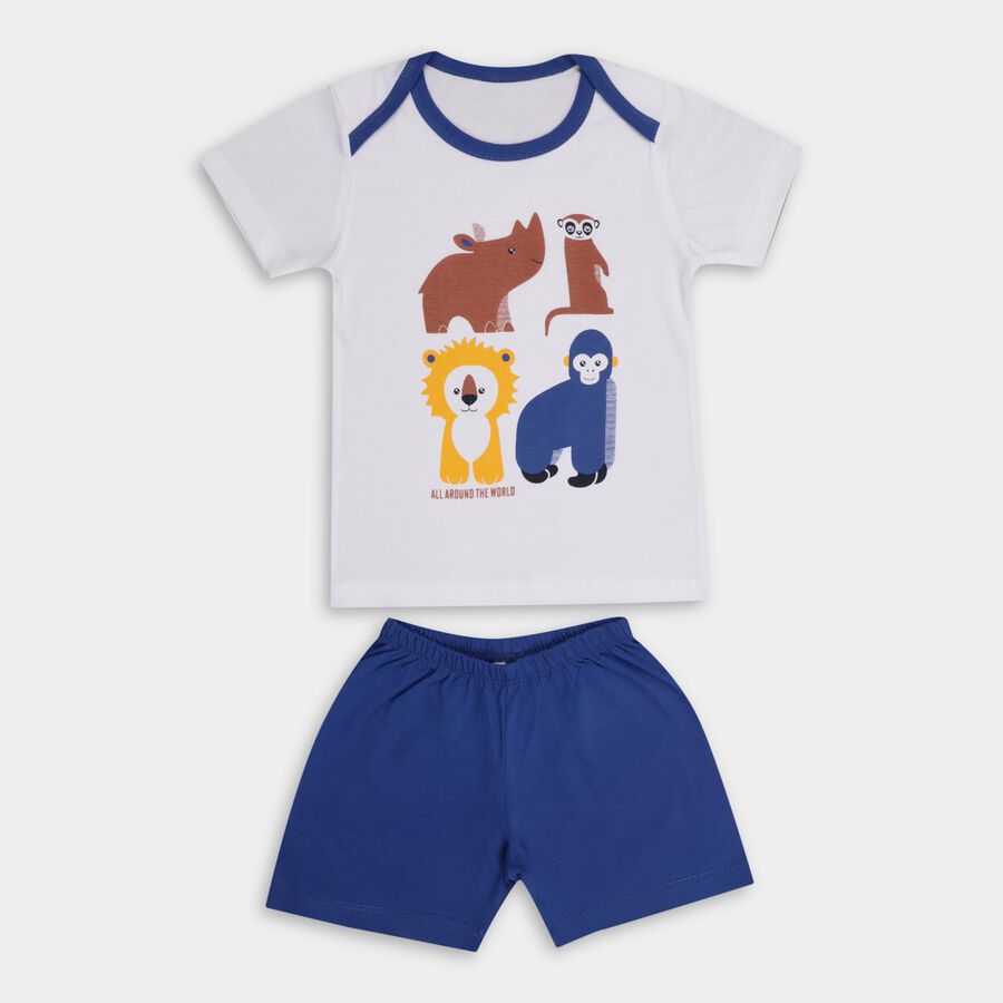 Infant Boys' 100% Cotton Baba Suit , रॉयल ब्लू, large