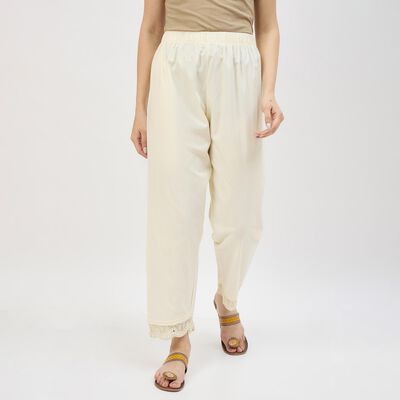 Women's Cotton Relaxed Fit Solid Palazzos