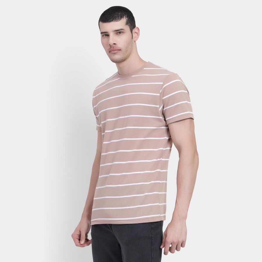 Men's Round Neck Half Sleeves T-Shirt , Light Pink, large image number null