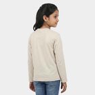 Girls Grey Round Neck Regular Top, हल्का ग्रे, small