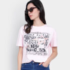 Cotton Round Neck T-Shirt, Light Pink, small image number null