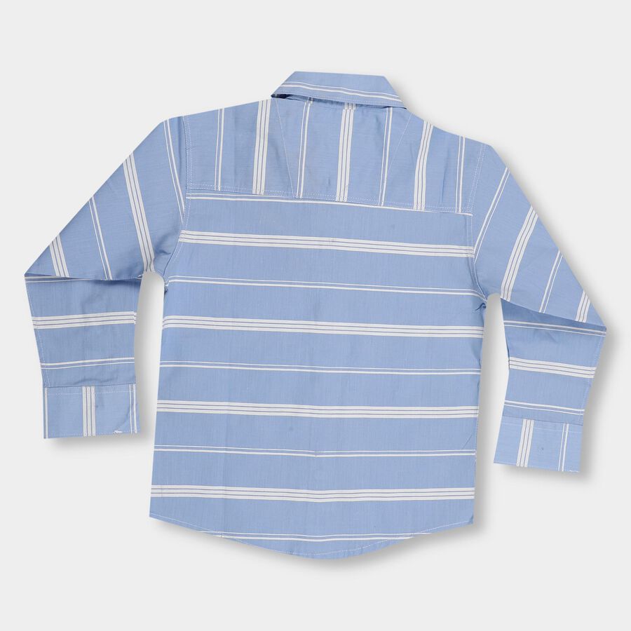 Boys' Light Blue Cotton Classic Collar Casual Shirt, Light Blue, large image number null