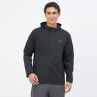 Men's Jet Black Hooded Athleisure Jacket, Black, small