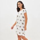 Women's Bright White Round Neck Casual Nighty, सफ़ेद, small image number null