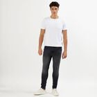 Men's Charcoal Black Skinny Fit Five-Pocket Jeans, गहरा ग्रे, small image number null