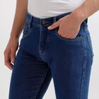 Men's Slim Fit Jeans, मध्यम नीला, small image number null