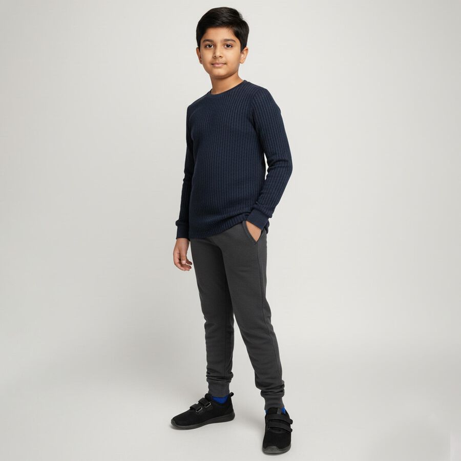 Boys' Thermal Upper, मिश्रित नीला, large image number null