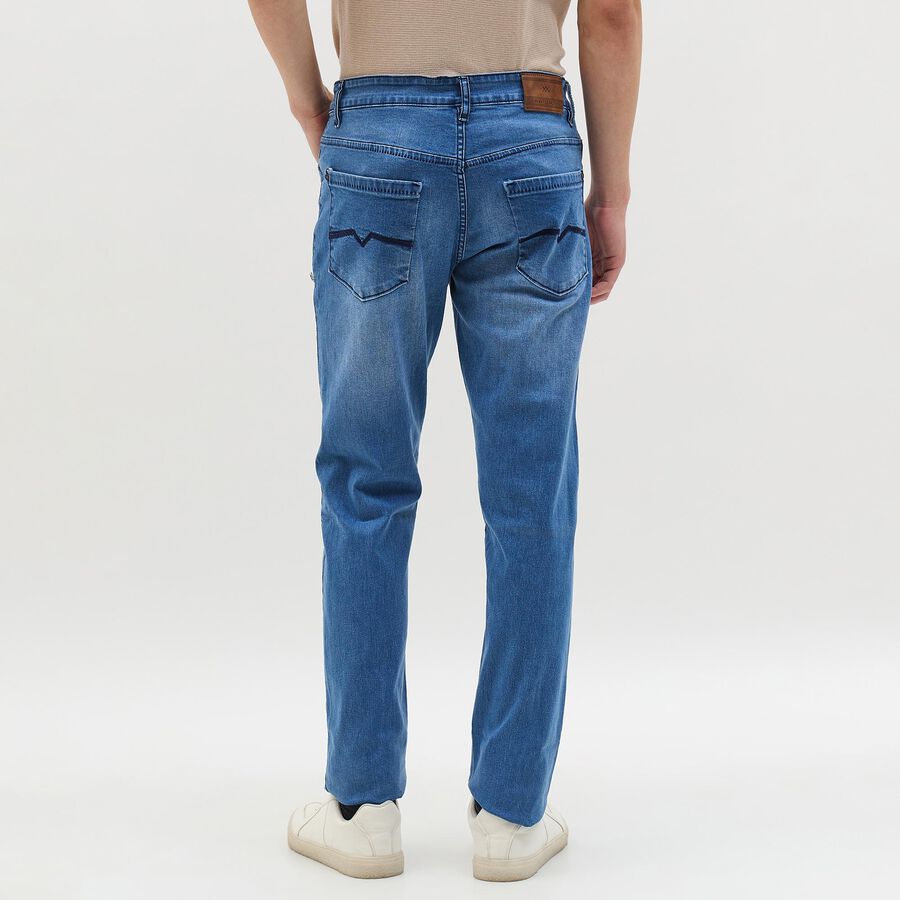 Men's Light Blue Slim Fit Classic Jeans, Mid Blue, large image number null