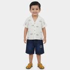 Boys White Cuban Casual Shirt, White, small