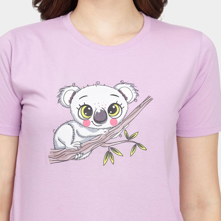 Ladies' Round Neck T-Shirt, लाइलेक, large image number null