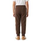 Boys Brown Jogger Fit Text Pyjama, भूरा, small