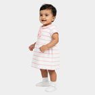 Infants' Pink Striped Fit and Flare Frock, गुलाबी, small