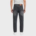Men's Dark Blue Straight Fit Faded Jeans, Dark Blue, small
