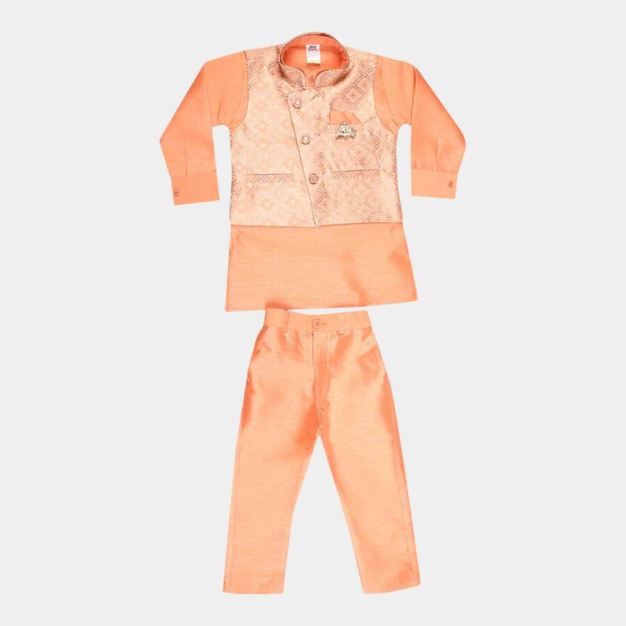 Boys Kurta Pyjama, Orange, large image number null