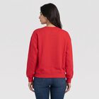 Women's Fuchsia Crew Neck Graphic Print Pullover Sweatshirt, रानी (फ्यूशिया), small