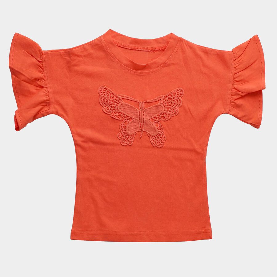 Girls' T-Shirt, मूँगा (कोरल), large