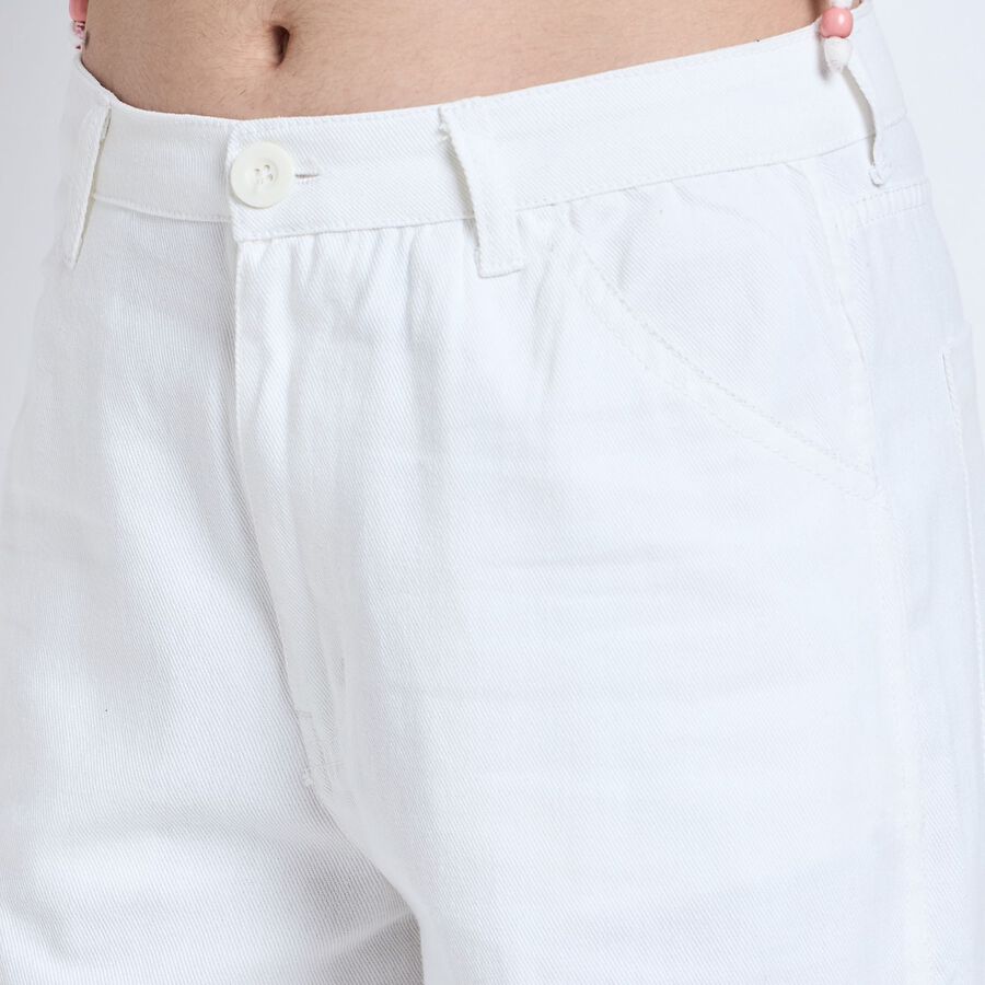 Ladies' 100% Cotton Trousers , White, large image number null